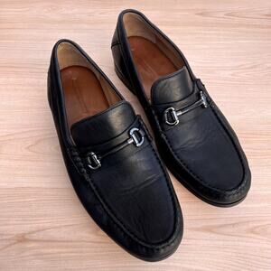 Johnston & Murphy Men's Black Baldwin Horse bit Sheepskin loafers, Size 11.5